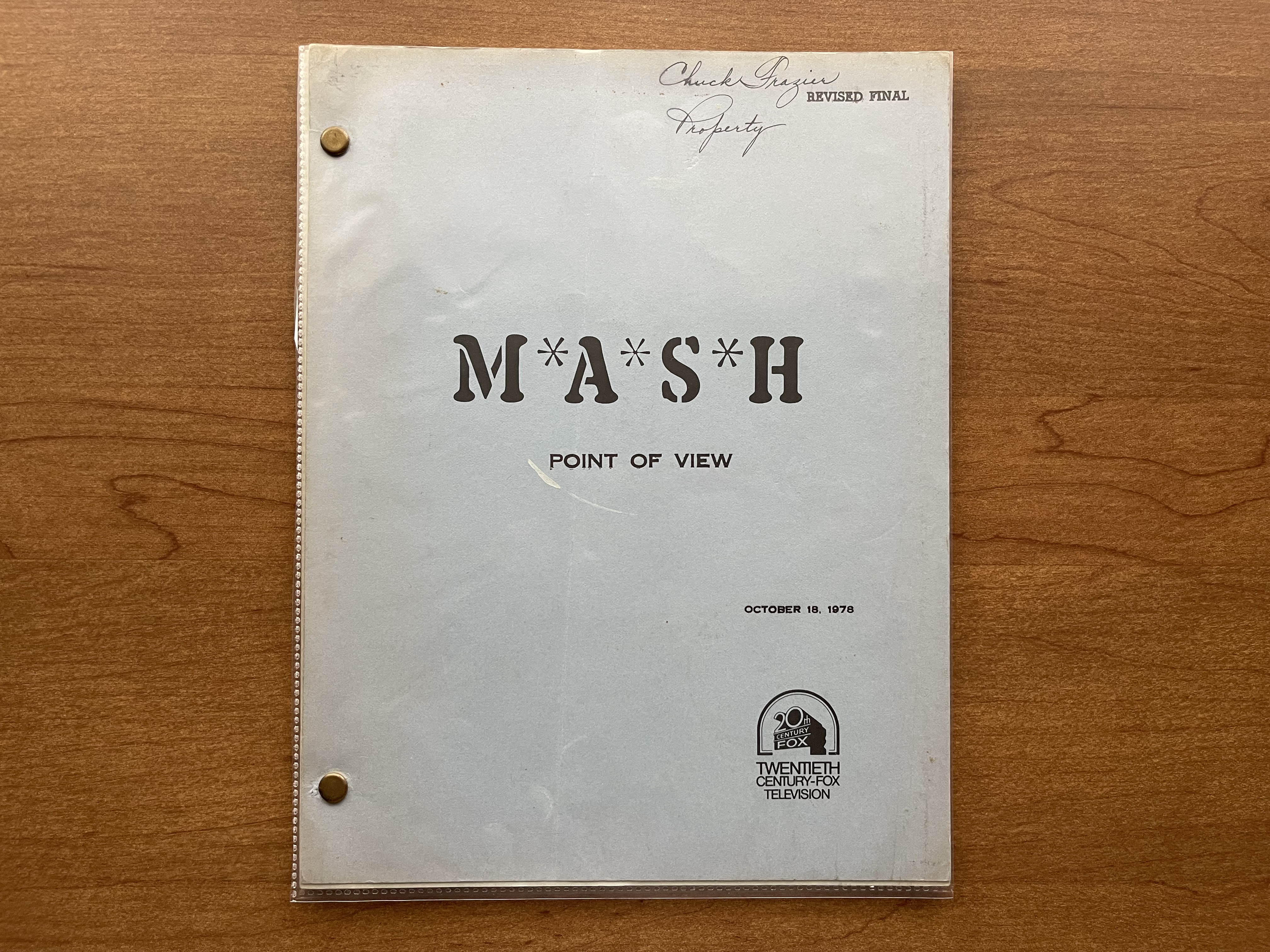 Script Mash Script Spotlight 6: “Point of View” – The M*A*S*H Historian