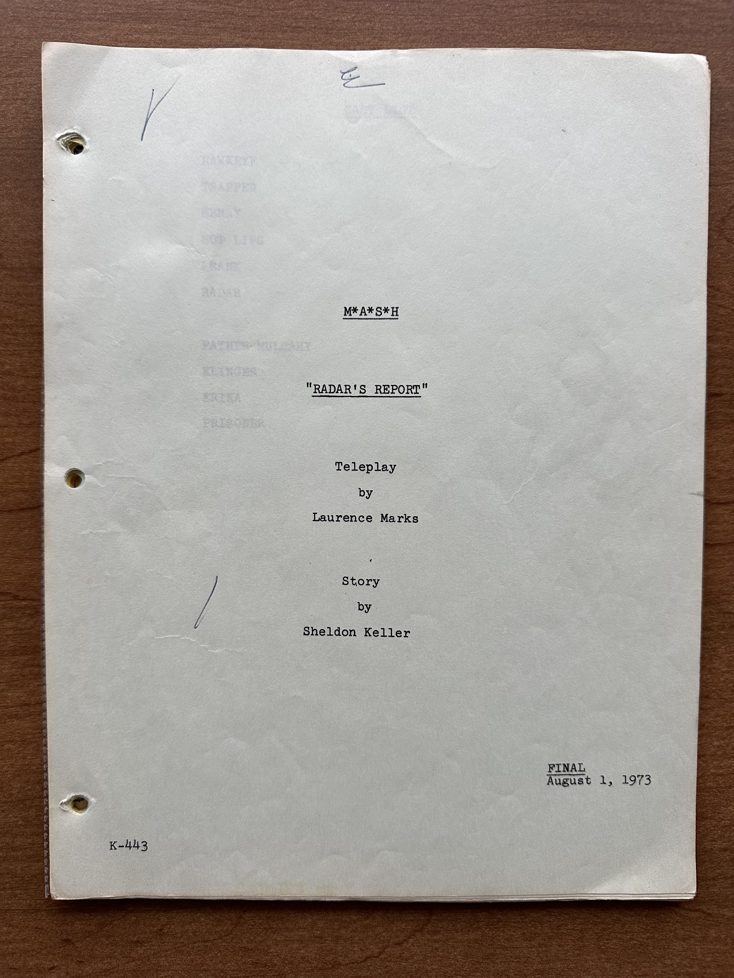 Script Spotlight 18: “Radar’s Report” – The M*A*S*H Historian