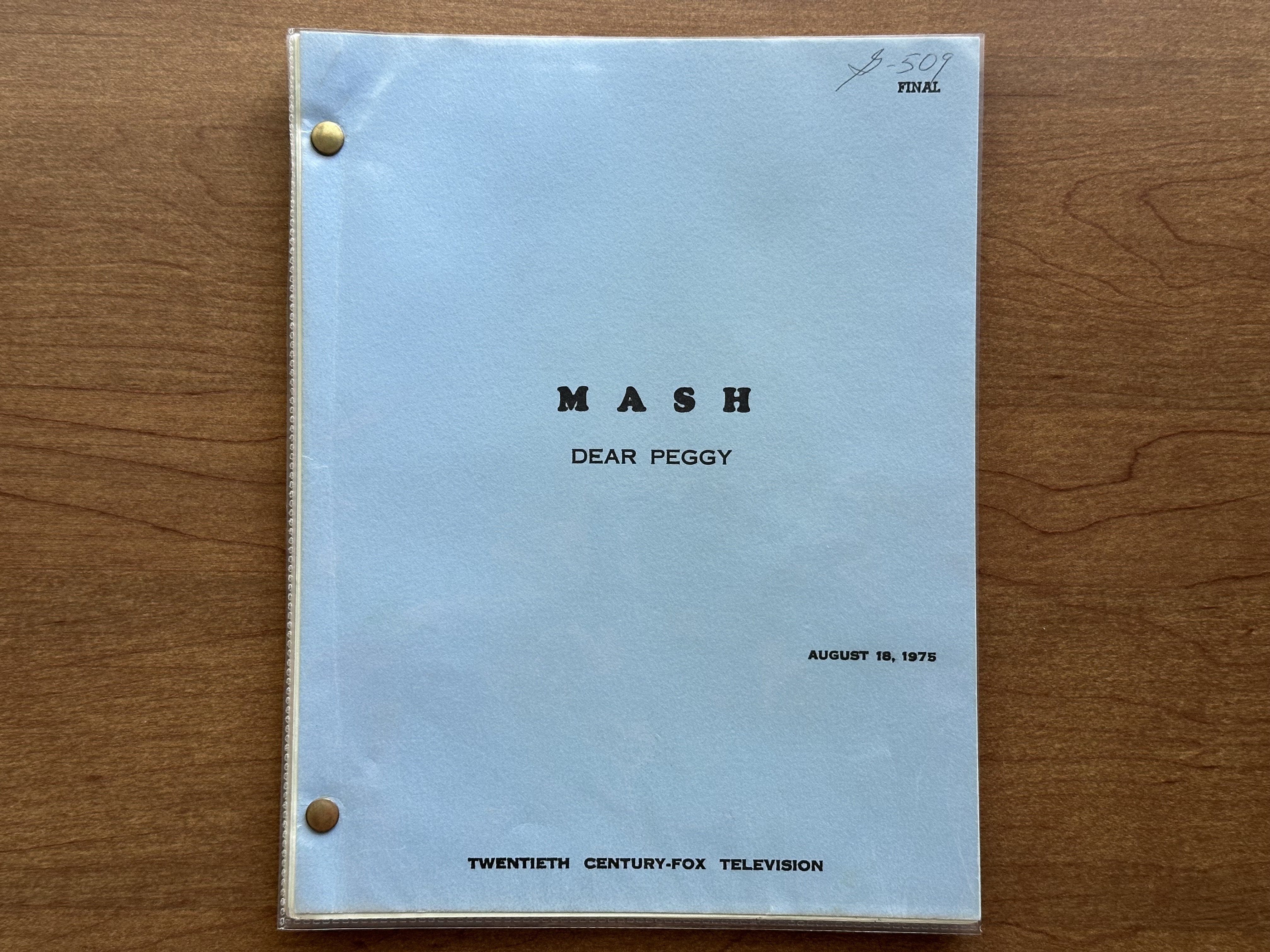 Script Spotlight 35: “Dear Peggy” – The M*A*S*H Historian